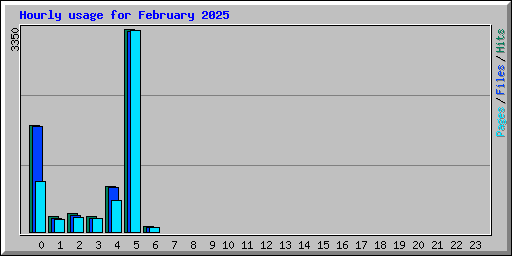 Hourly usage for February 2025